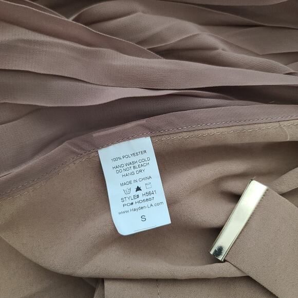 Hayden LA pleated ladies trench Duster brown Size Small NWT Boho chic Fall - Picture 11 of 12